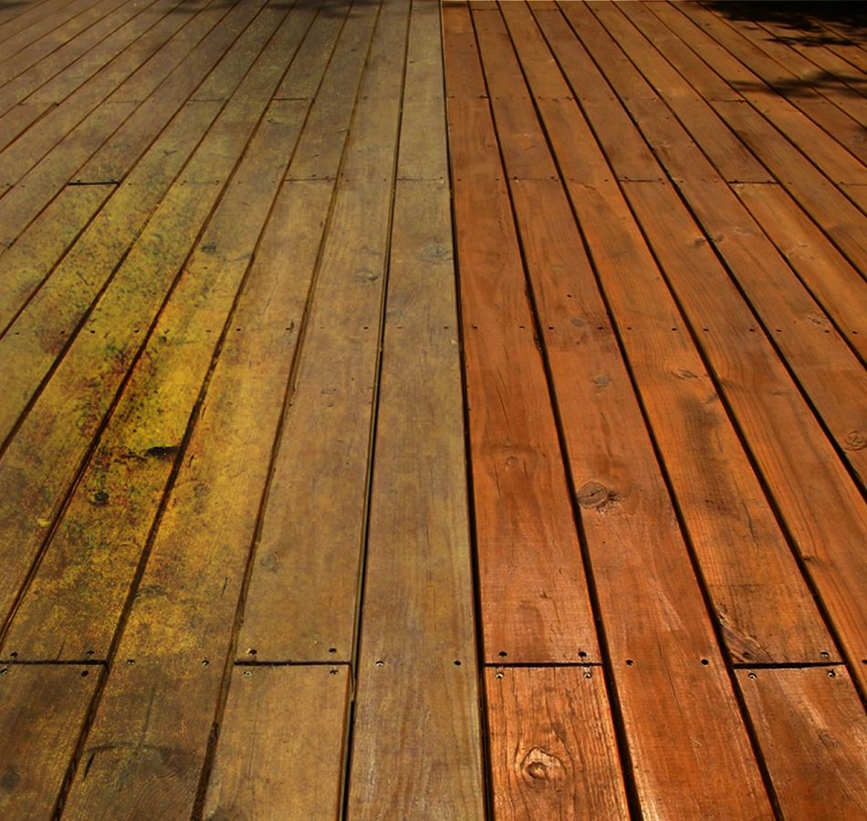 Wood deck cleaning